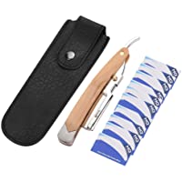 Los mejores  - Maquinilla de afeitar plegable vintage- diseño plegable Mango de madera Maquinilla de afeitar de seguridad con 10 piezas…